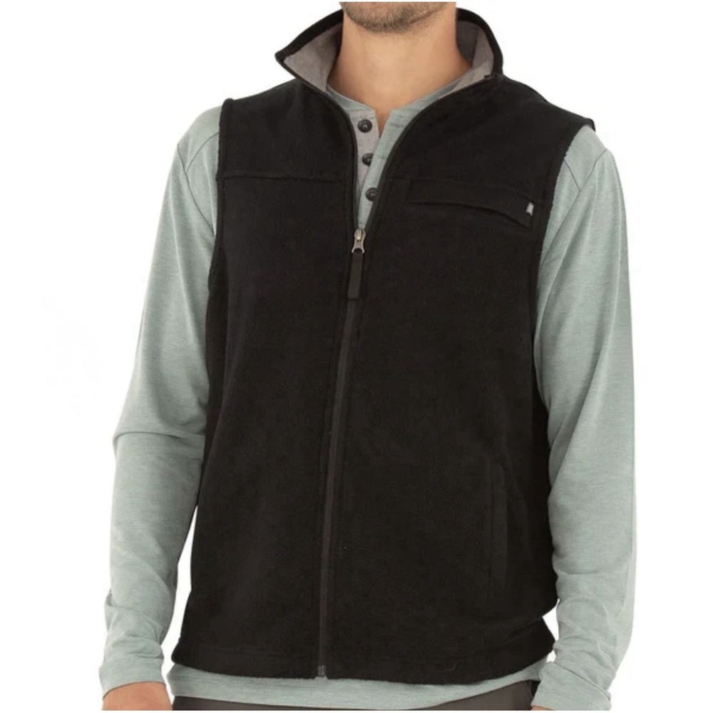 NWT Free Fly Vest Men's 3XL Bamboo Polar Fleece Black Full Zip 3XL Outdoors Warm